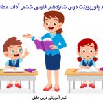 دانلود پاورپوینت درس شانزدهم فارسی ششم آداب مطالعه